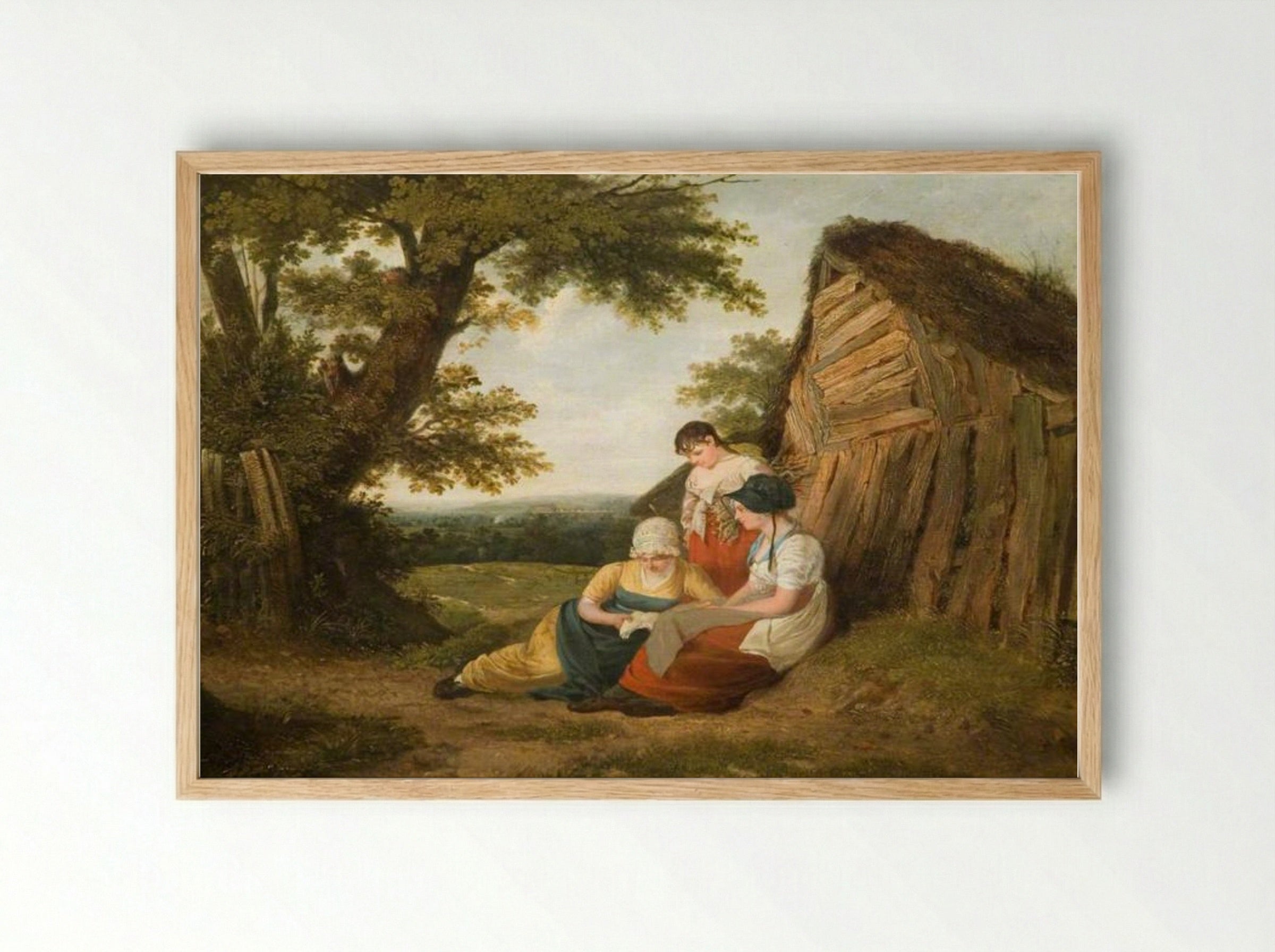 Landscape with Three Figures - William Collins - Framed Print Wood