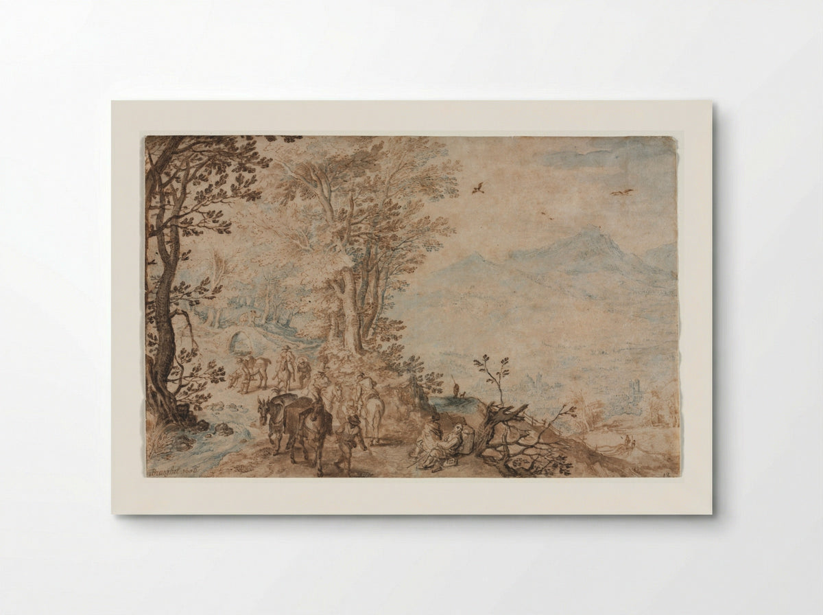 Landscape with Travelers - Jan Brueghel the Elder - Poster