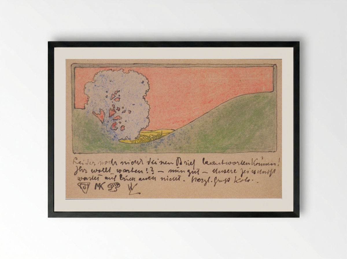 Landscape with Tree - Koloman Moser - Framed Print Black