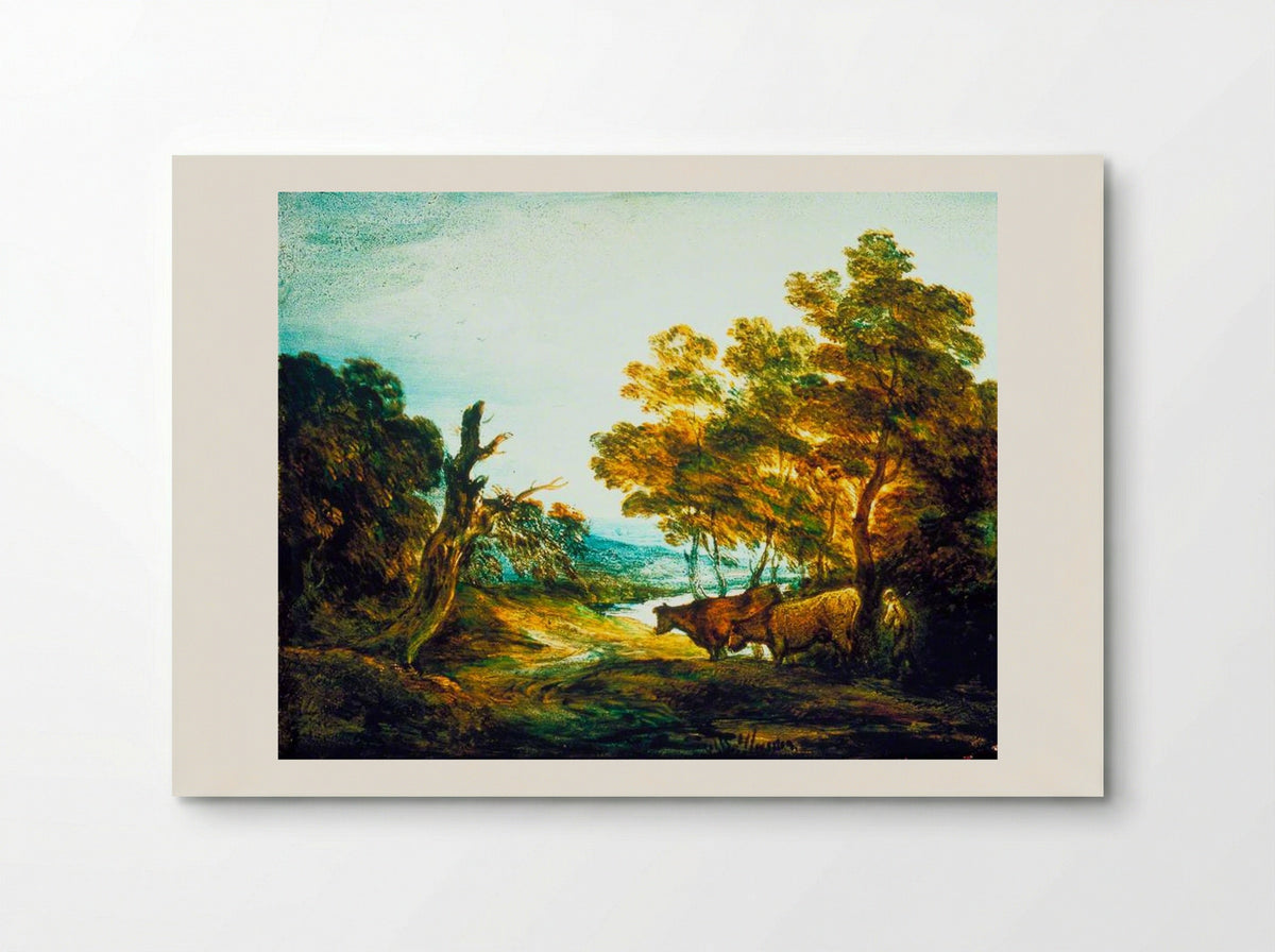 Landscape with Two Cows - Thomas Gainsborough - Poster