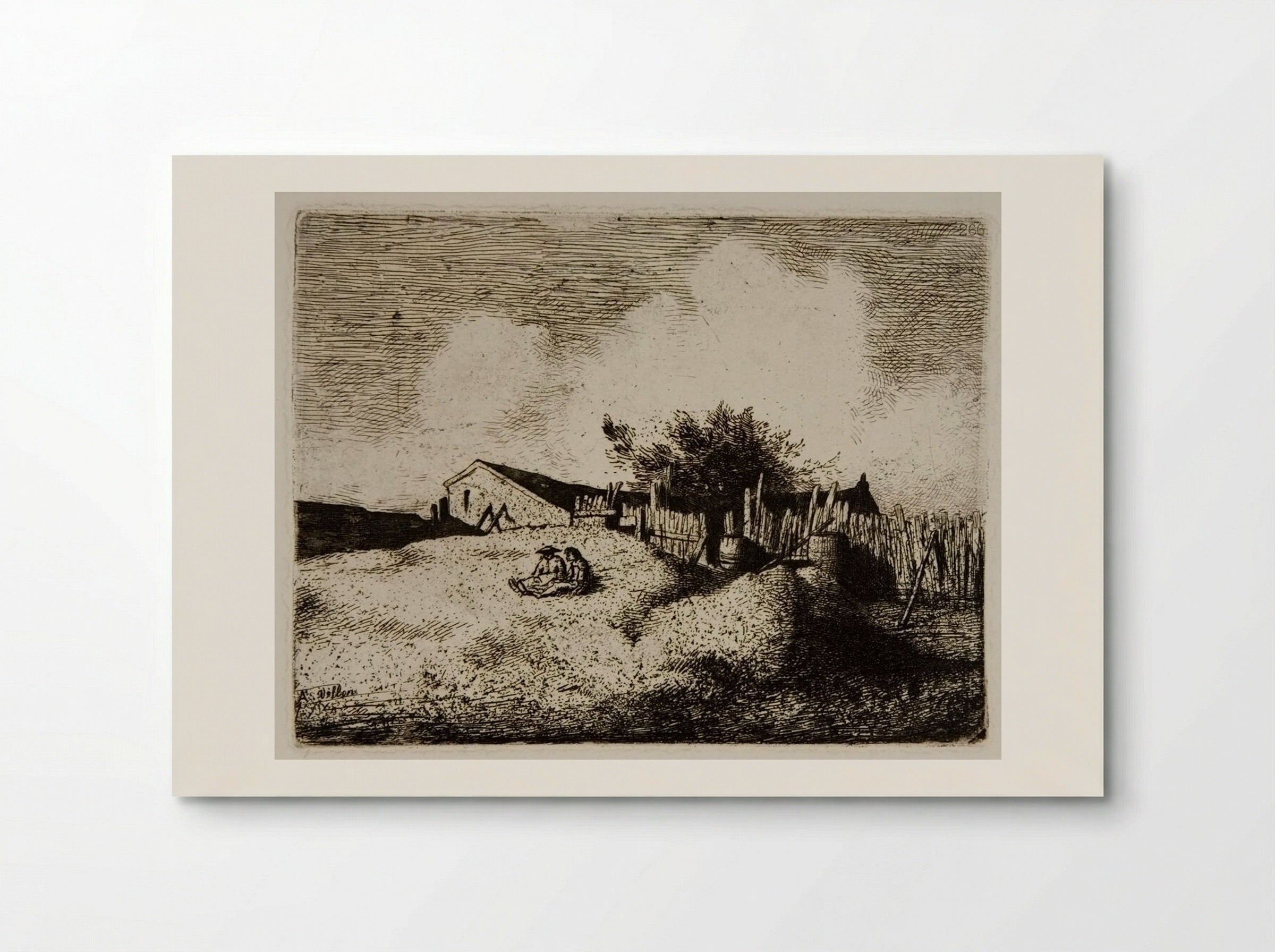 Landscape with Two Seated Figures - Antoine Vollon - Poster