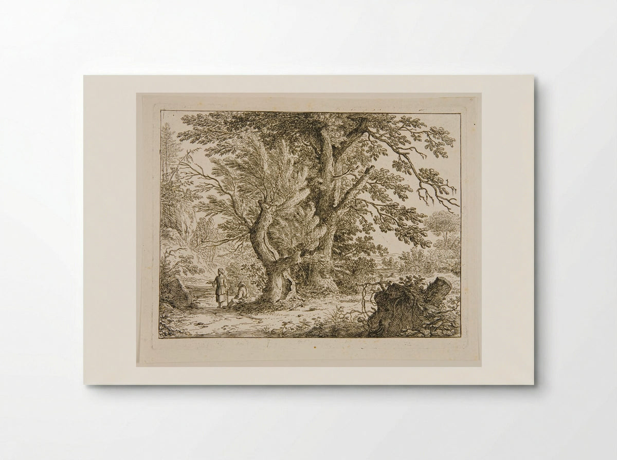 Landscape with Two Women, One Standing and One Sitting under the Trees - Felix Meyer - Poster