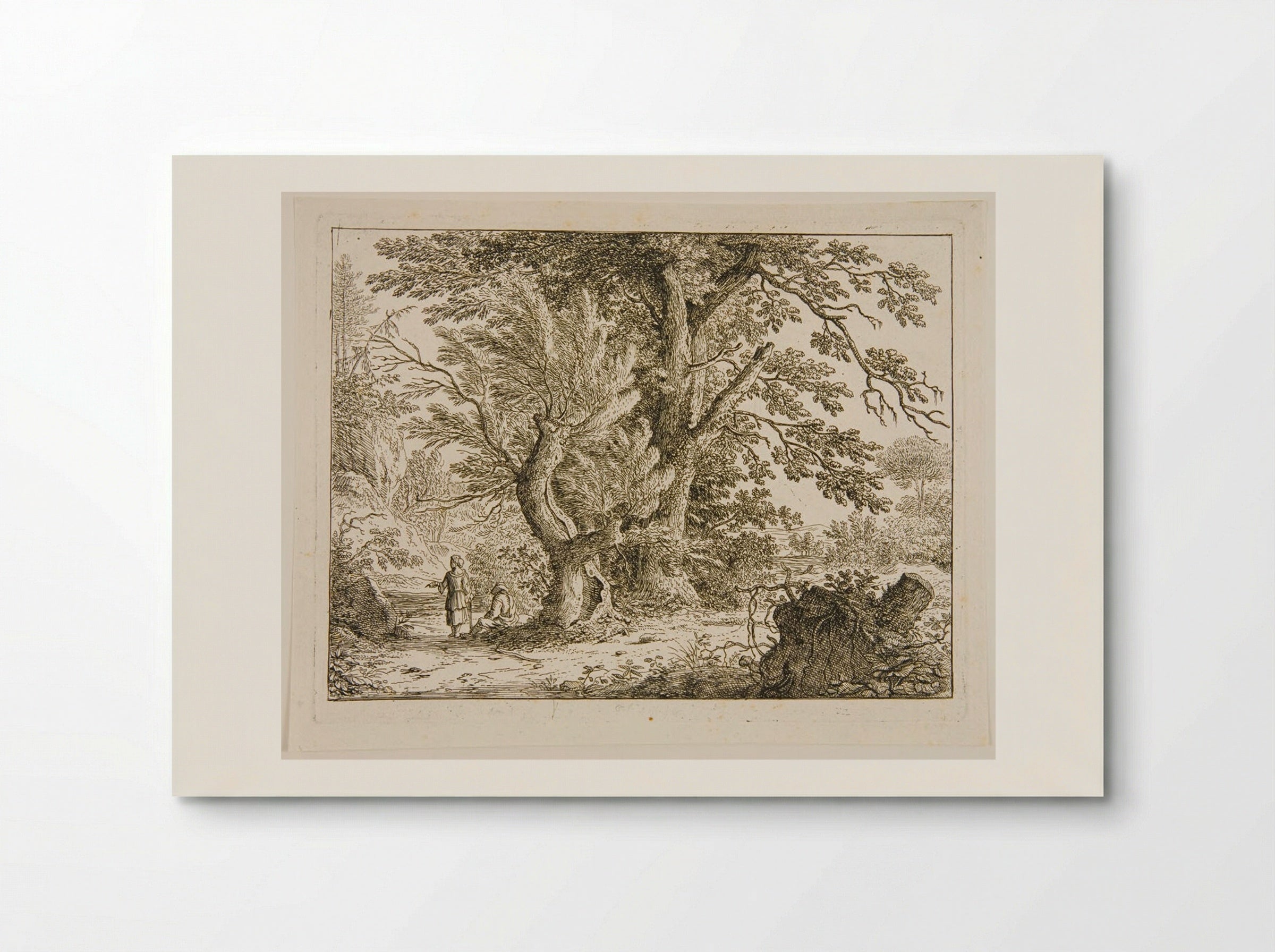 Landscape with Two Women, One Standing and One Sitting under the Trees - Felix Meyer - Poster