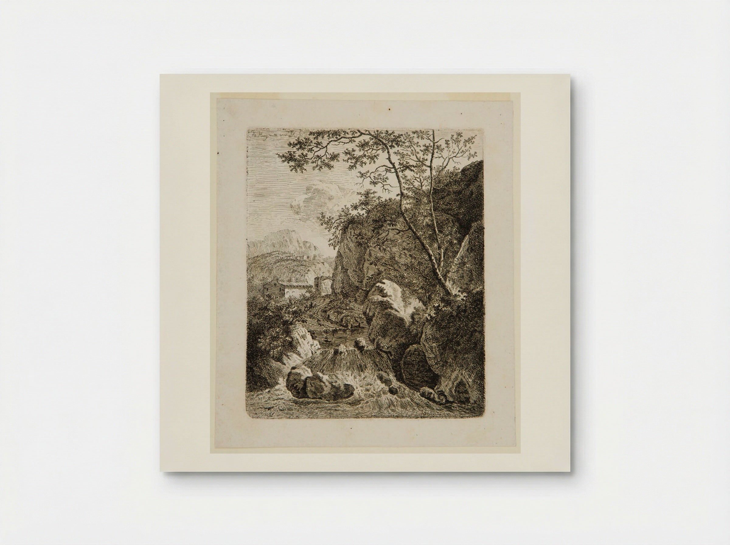 Landscape with Waterfall - Ferdinand Kobell - Poster
