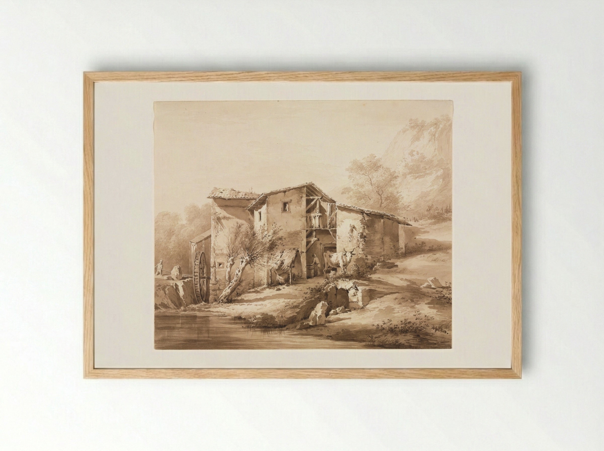Landscape with Watermill - Jean Jacques de Boissieu - Framed Print Wood