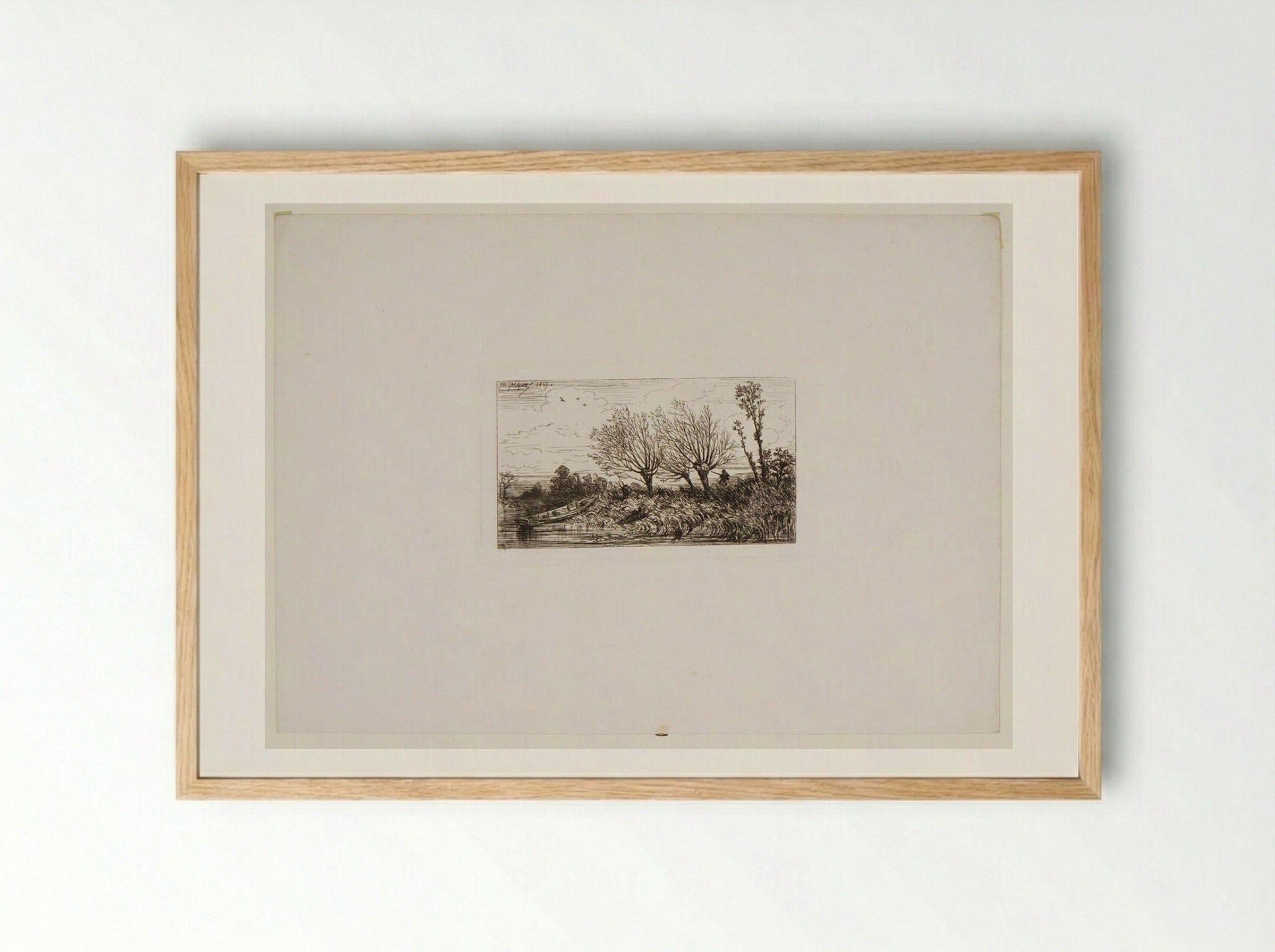 Landscape with Willows - Charles-Émile Jacque - Framed Print Wood