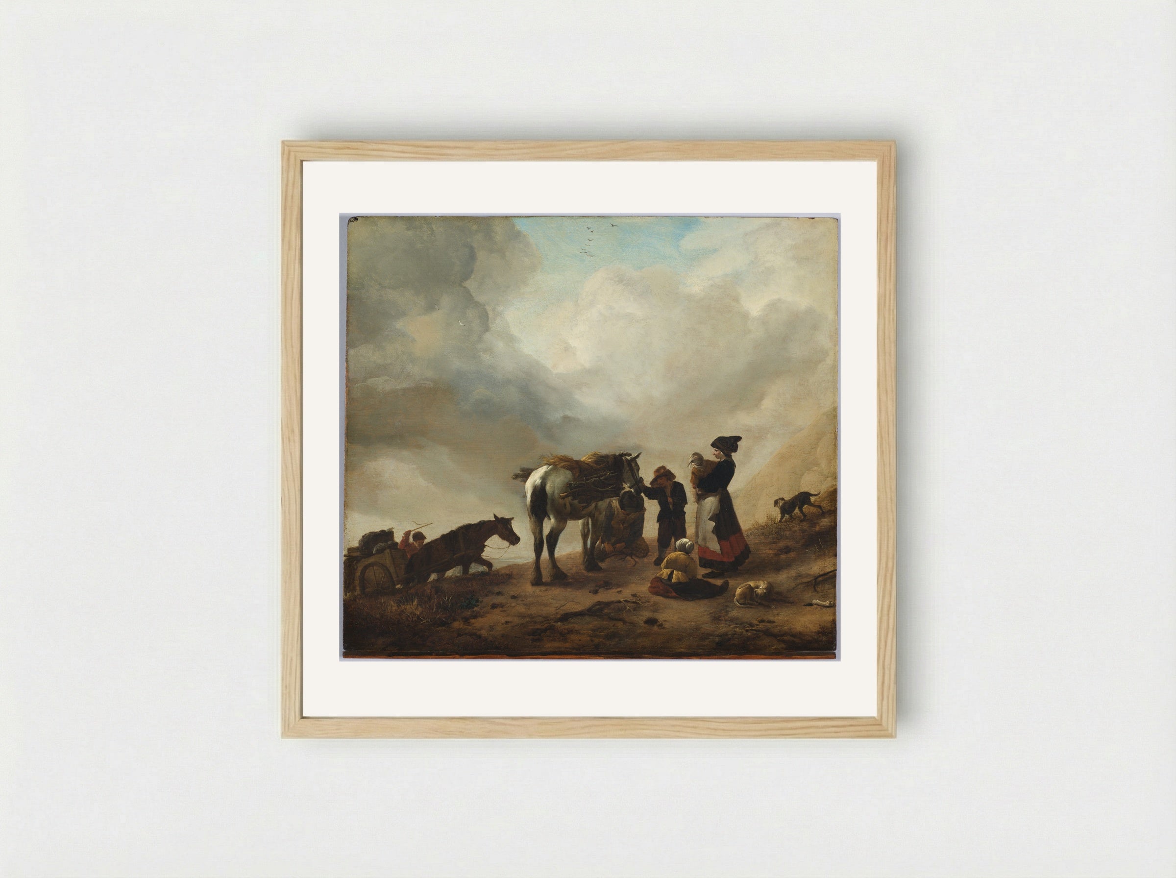 Landscape with Wood Gatherers - Philips Wouwerman - Framed Print Wood