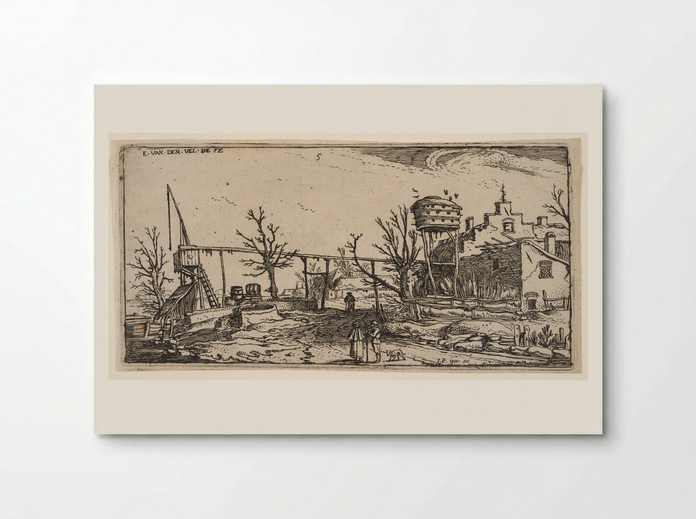 Landscape with a Brewery - Esaias van de Velde - Poster