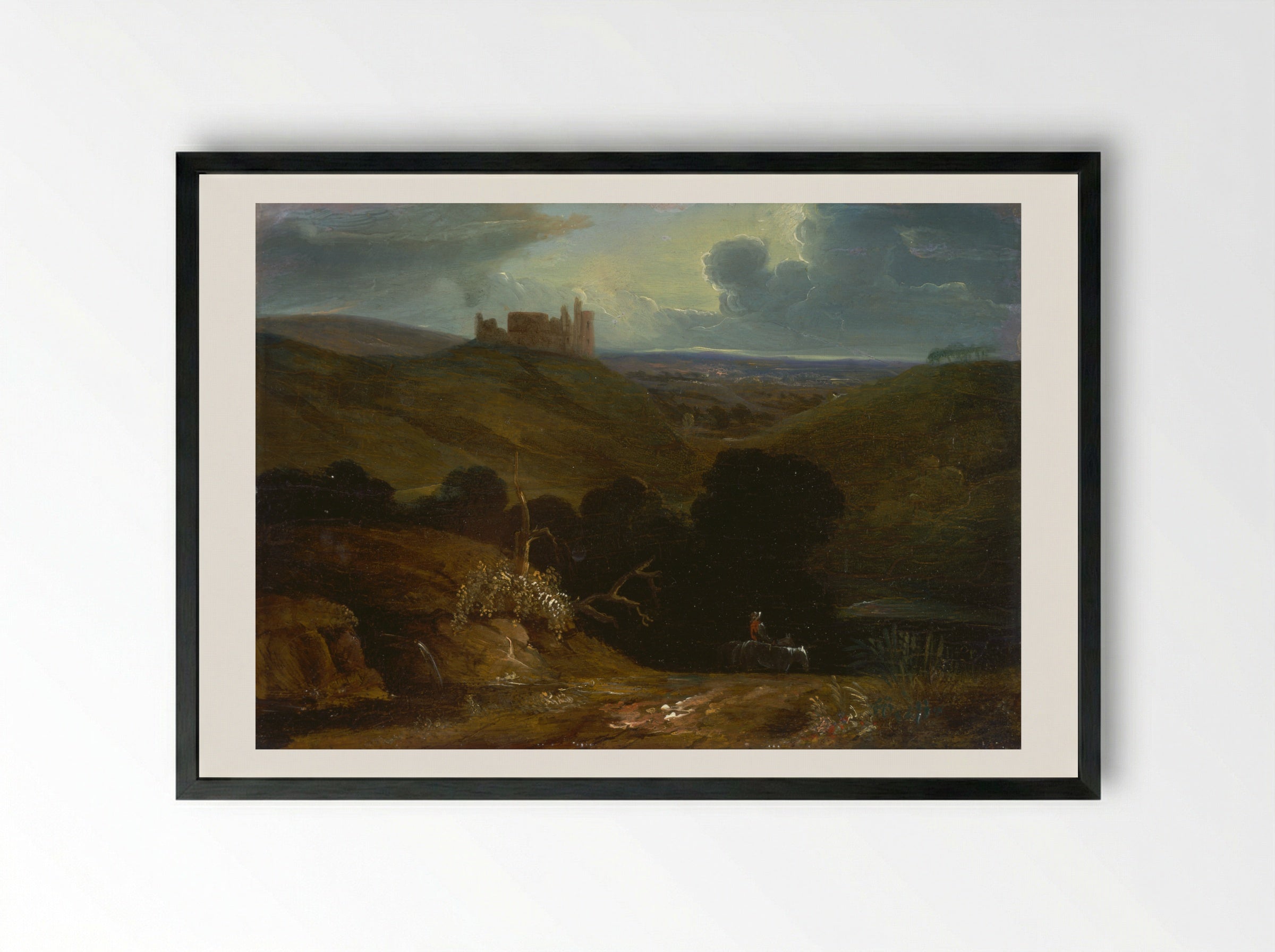 Landscape with a Castle - John Martin - Framed Print Black