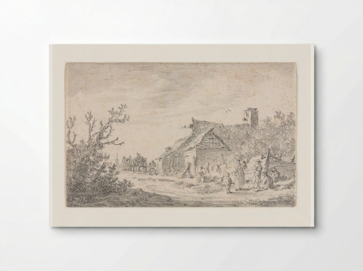 Landscape with a Cottage and Figures - Jan van Goyen - Poster