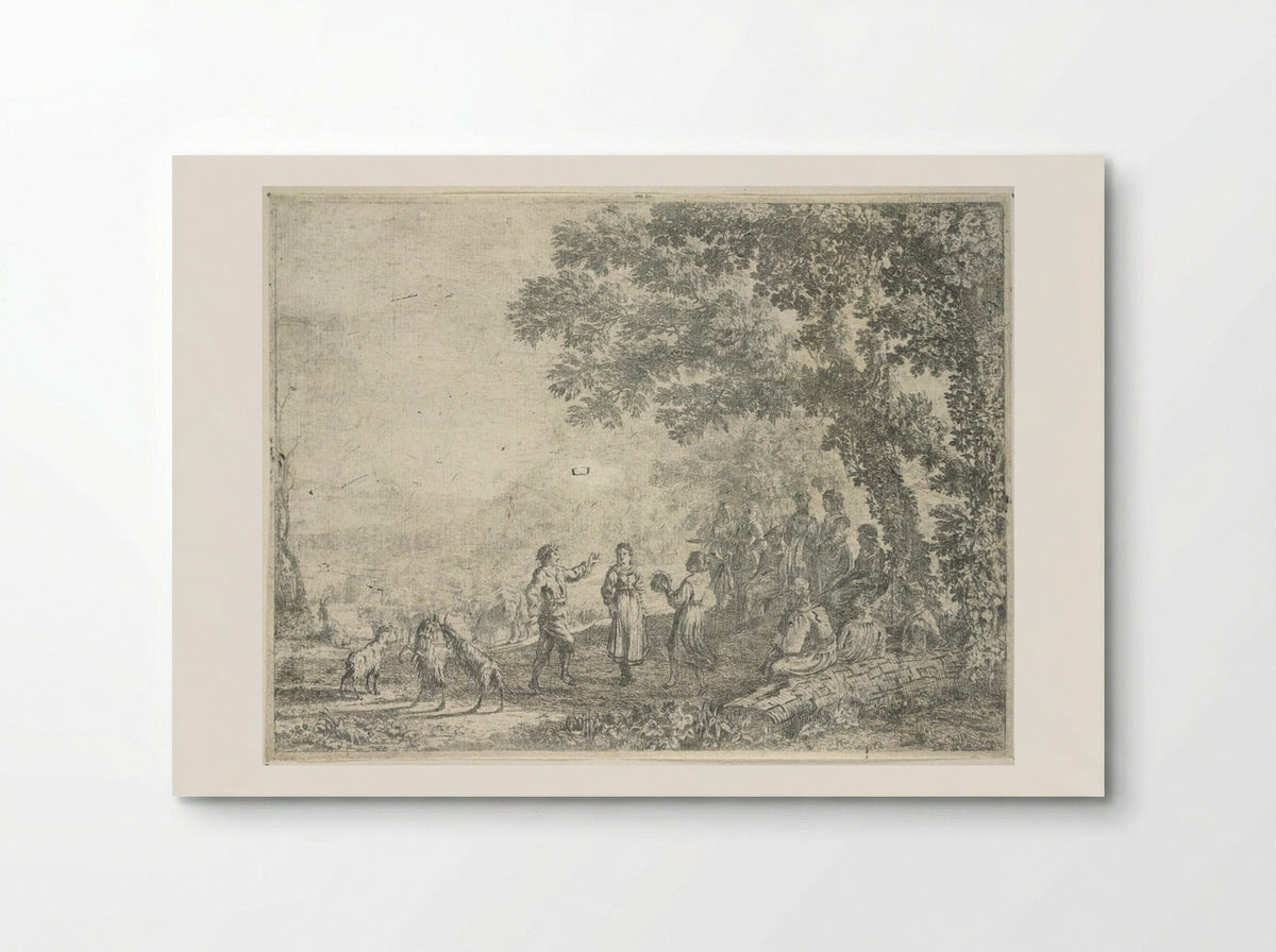 Landscape with a Country Dance, large plate - Claude Lorrain - Poster