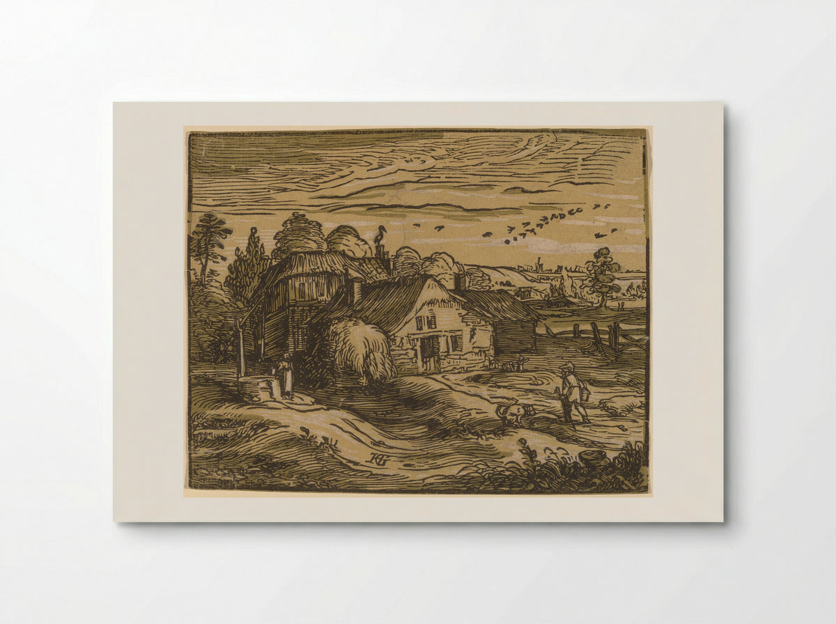 Landscape with a Farmhouse - Hendrick Goltzius - Poster