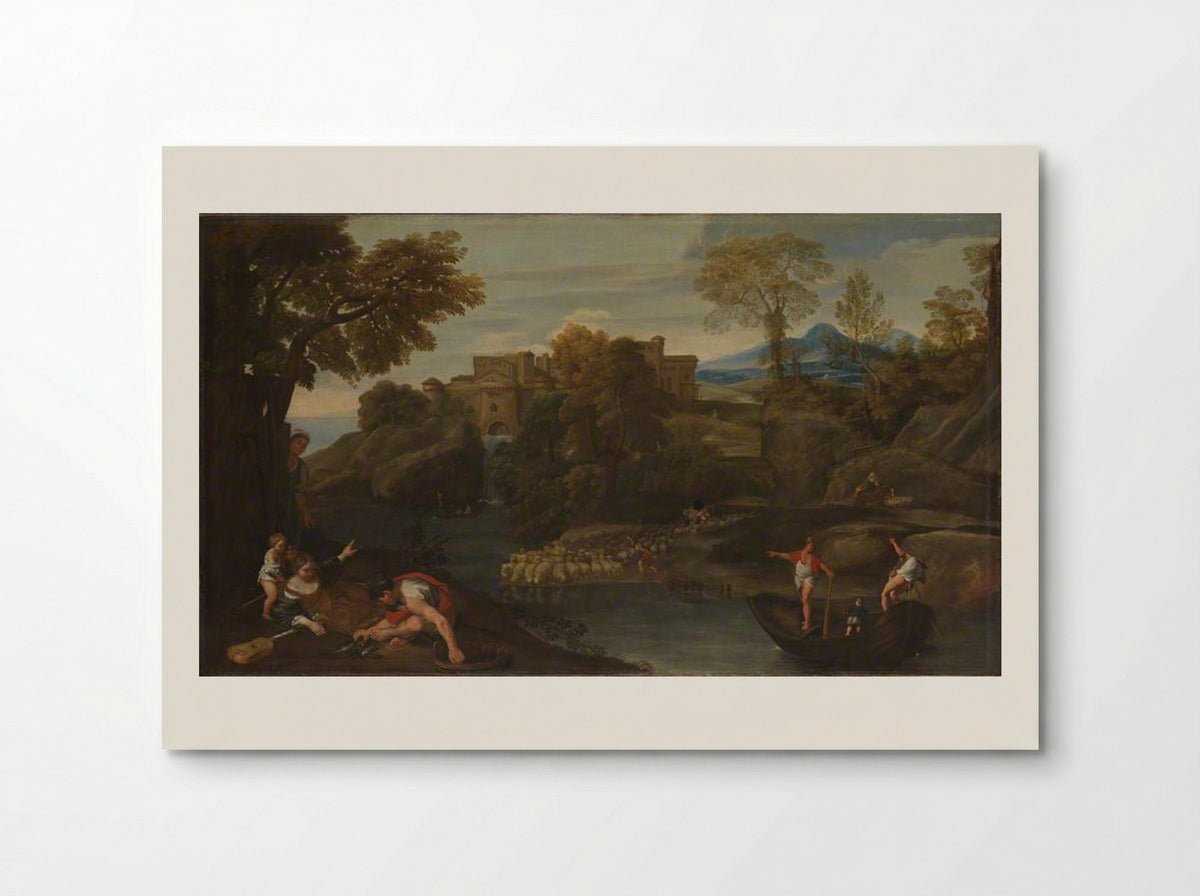 Landscape with a Fortified Town - Domenichino - Poster
