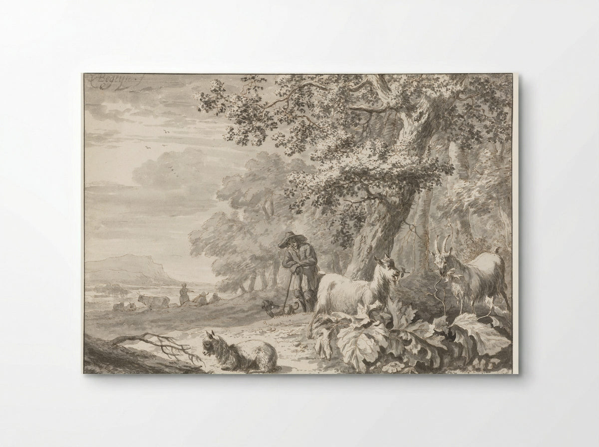 Landscape with a Goatherd and his Flock - Abraham Jansz Begeyn - Poster
