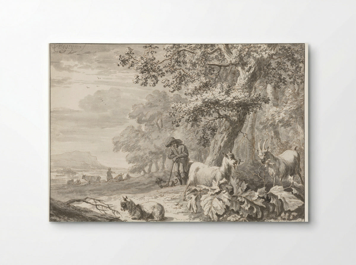 Landscape with a Goatherd and his Flock - Abraham Jansz Begeyn - Poster