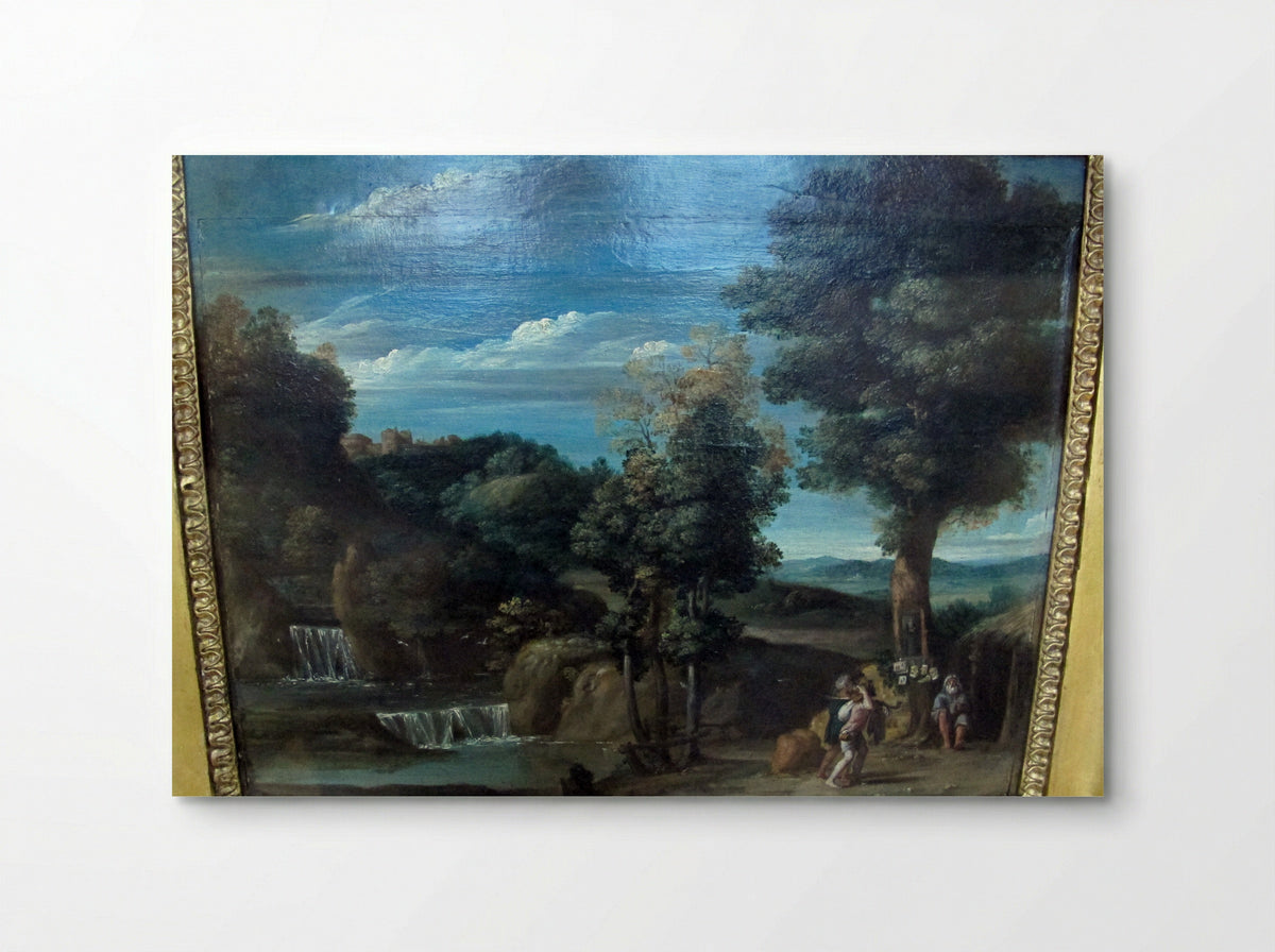 Landscape with a Hermit - Domenichino - Poster