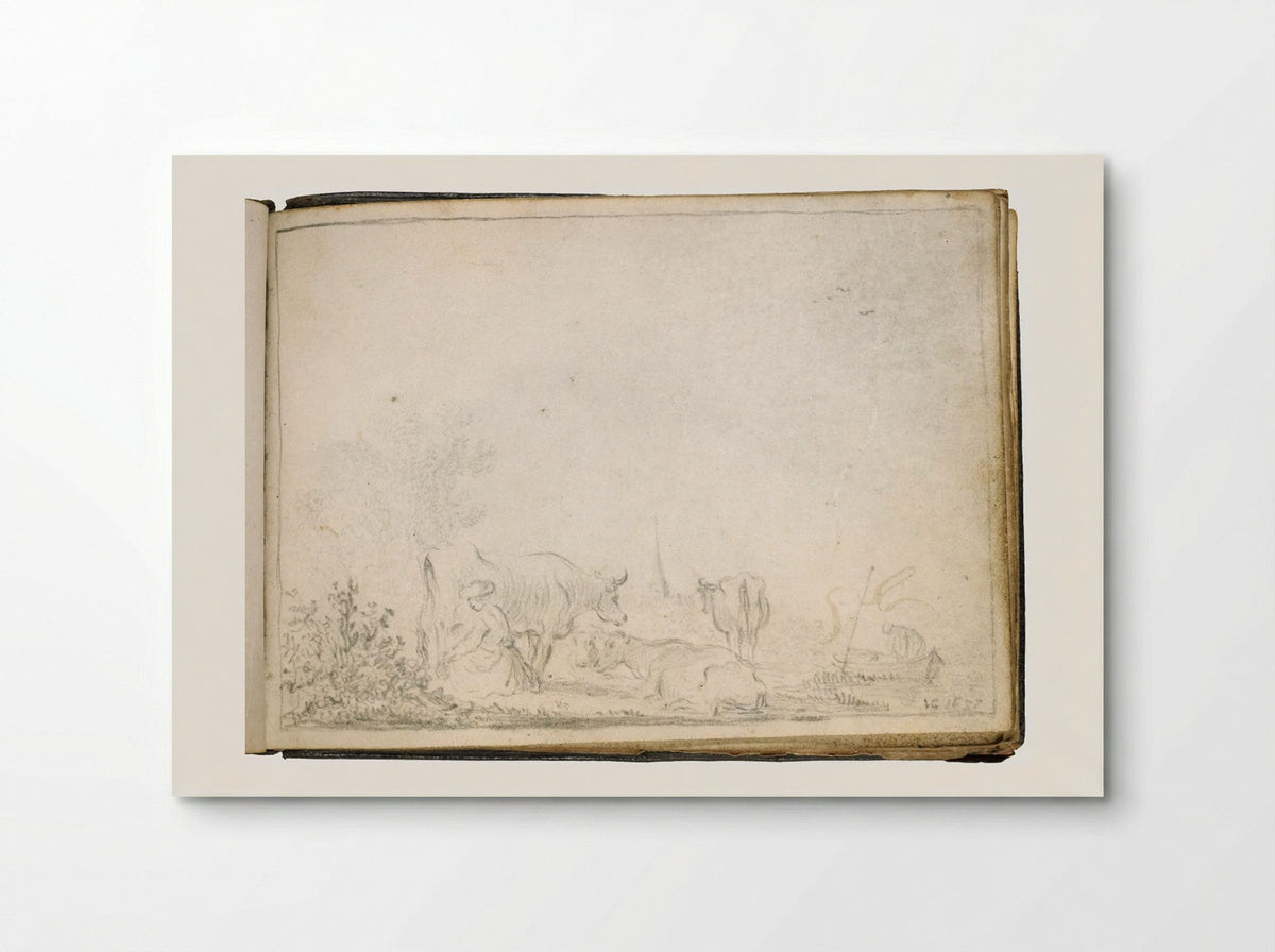 Landscape with a Milkmaid - Jan van Goyen - Poster
