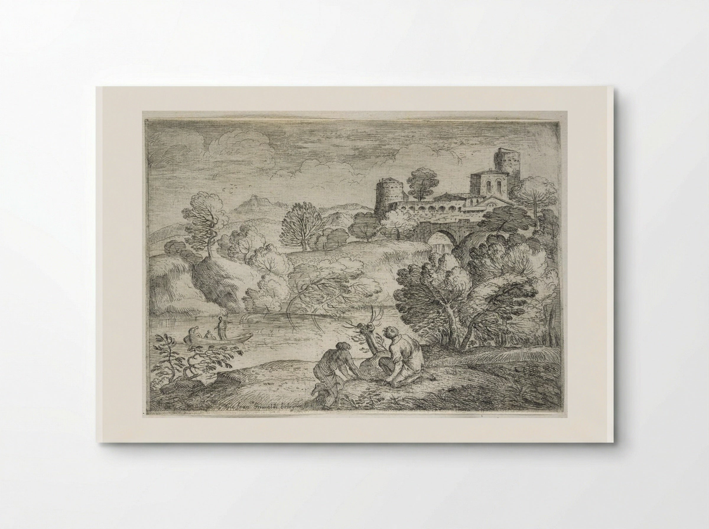 Landscape with a Small Boat - Giovanni Francesco Grimaldi - Poster