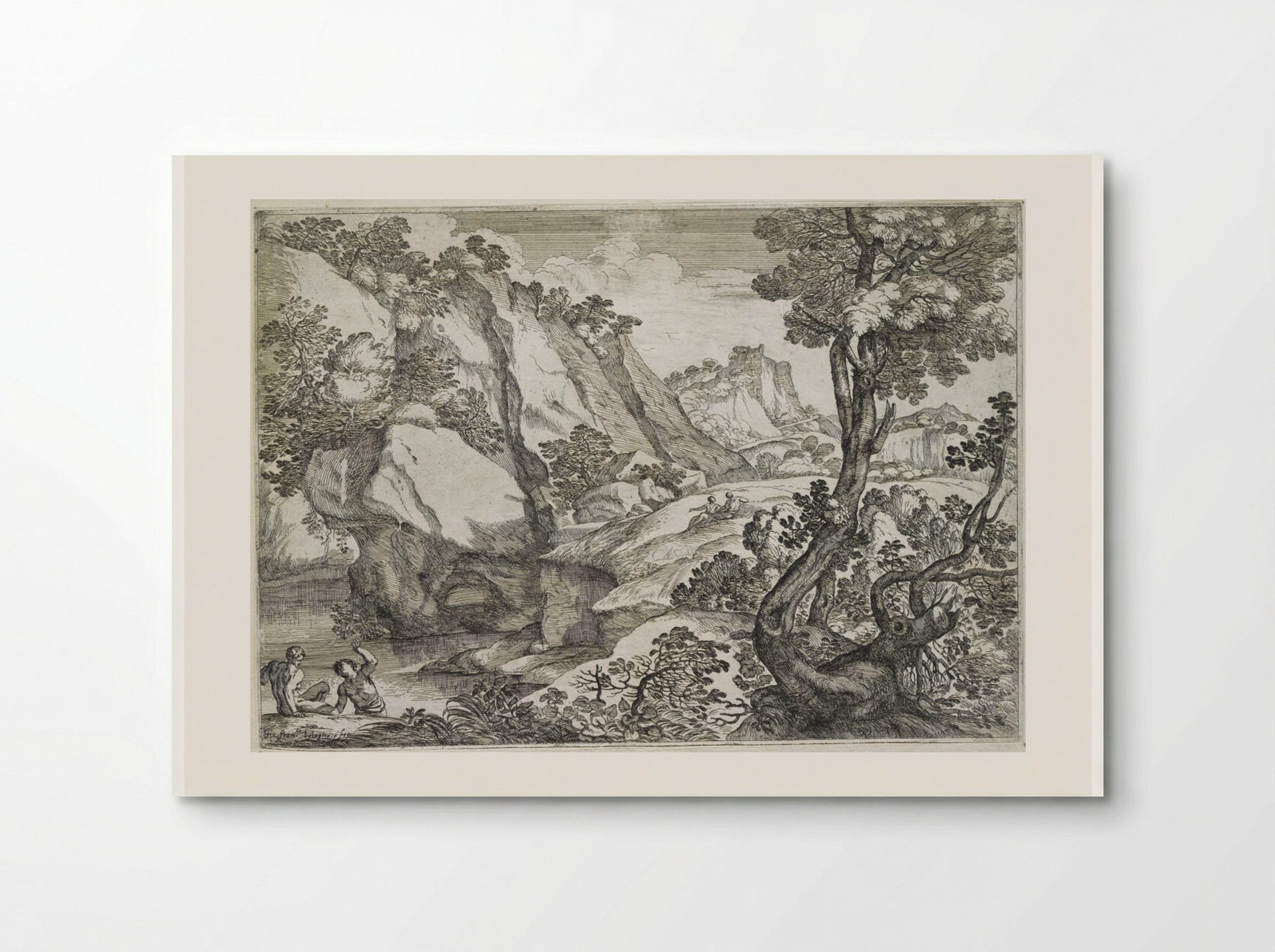 Landscape with a Stunted Tree - Giovanni Francesco Grimaldi - Poster