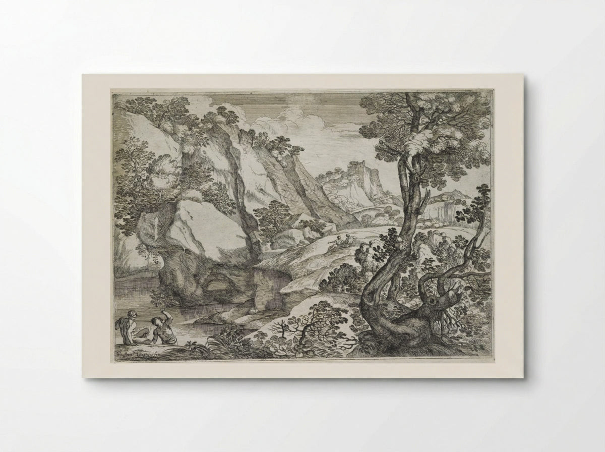 Landscape with a Stunted Tree - Giovanni Francesco Grimaldi - Poster