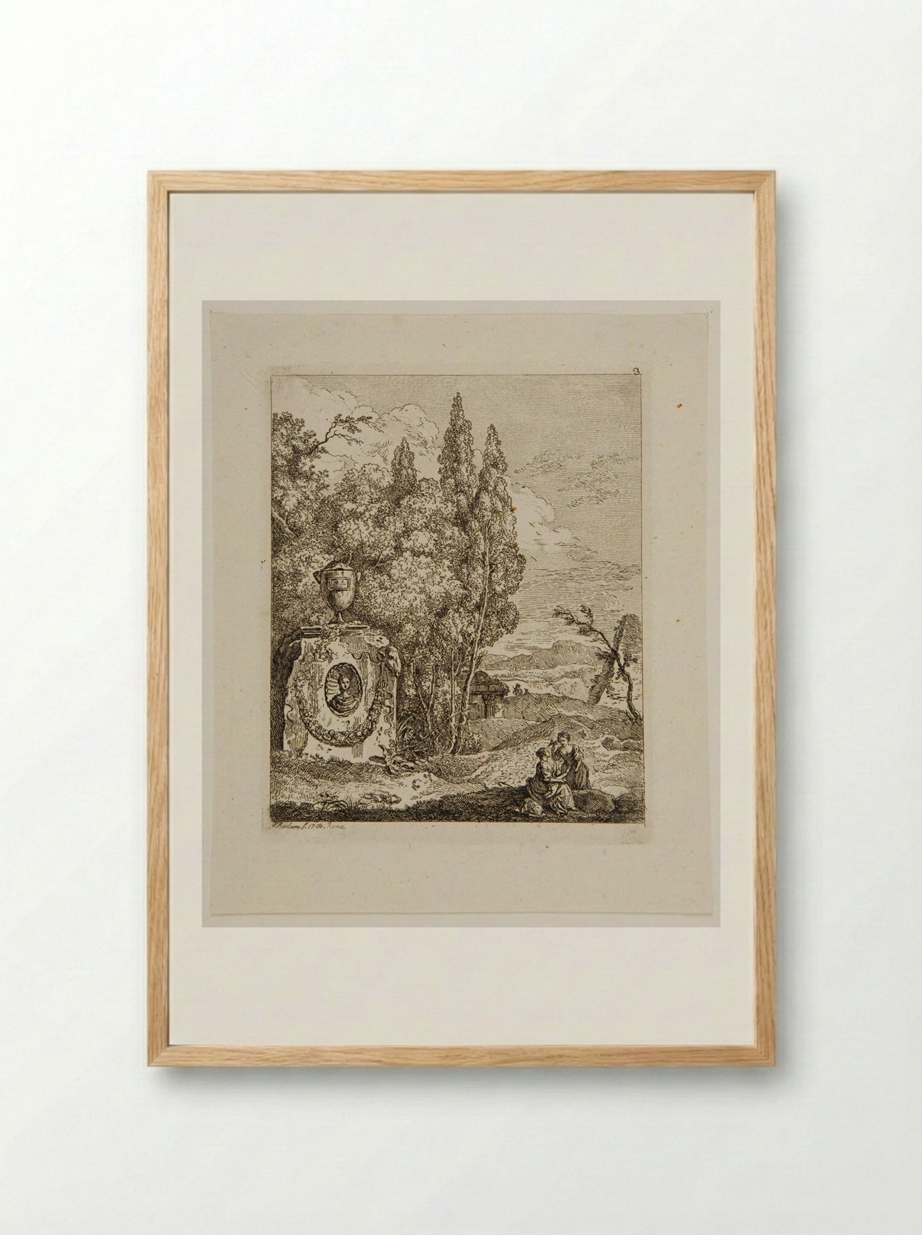 Landscape with a Vase - Friedrich Reclam - Framed Print Wood