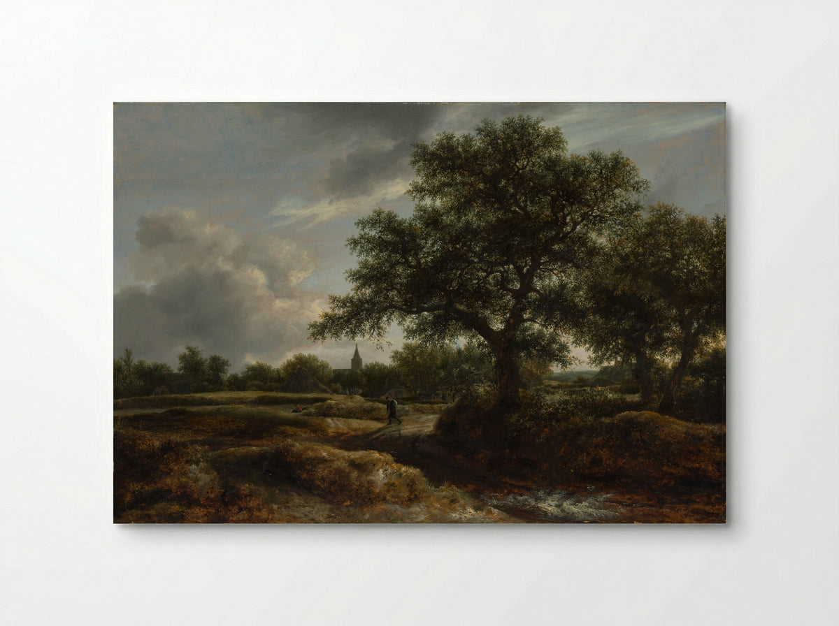 Landscape with a Village in the Distance - Jacob van Ruisdael - Poster