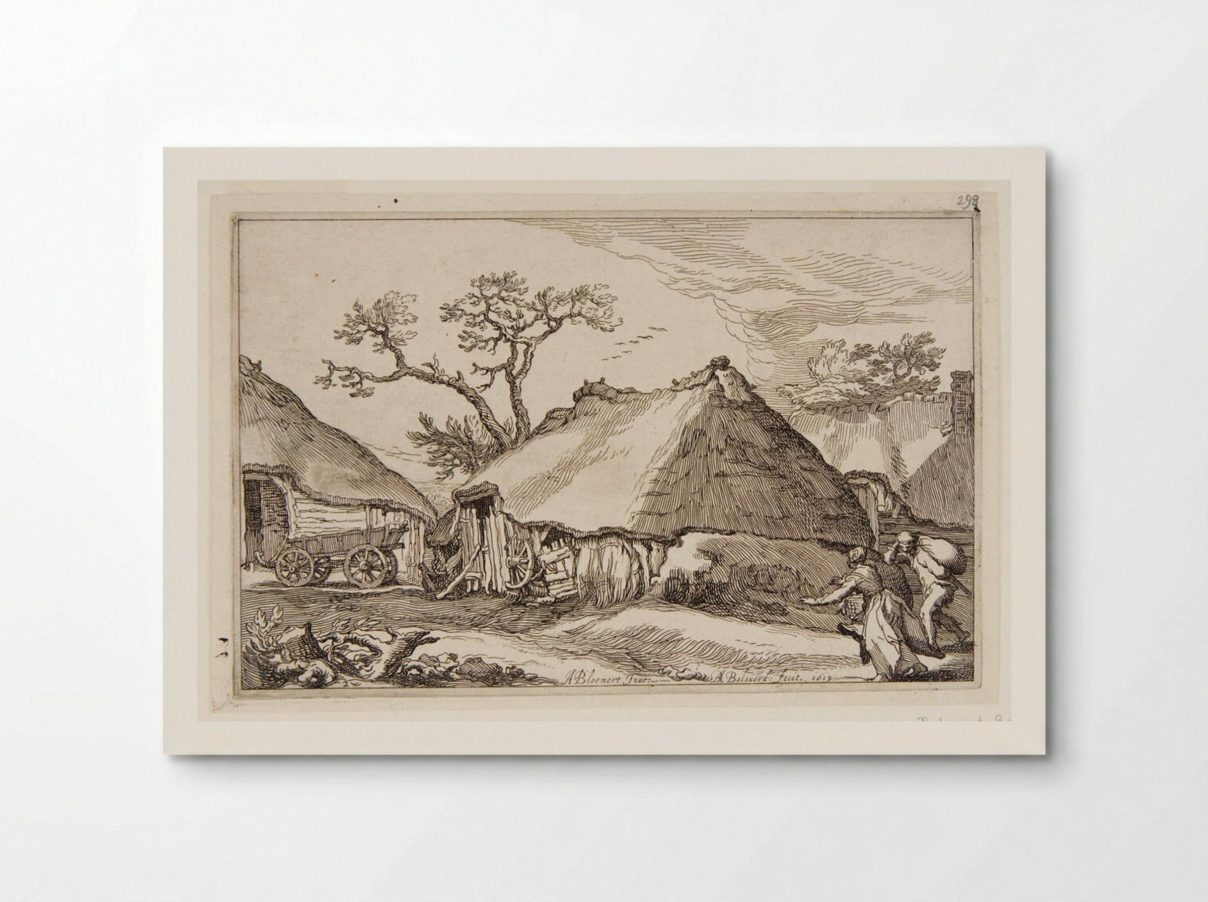 Landscape with a Wagon - Boetius Adamsz. Bolswert - Poster