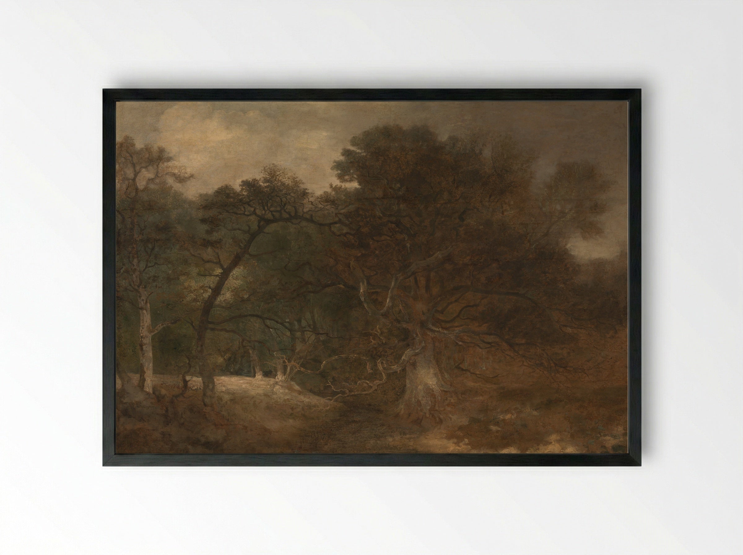Landscape with a Waterfall near Norwich, Norfolk - John Crome - Framed Print Black