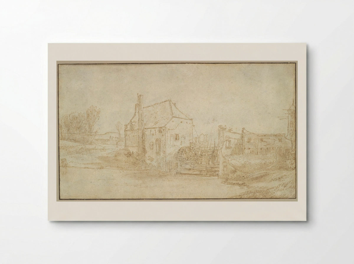 Landscape with a Watermill - Jan van de Velde II - Poster