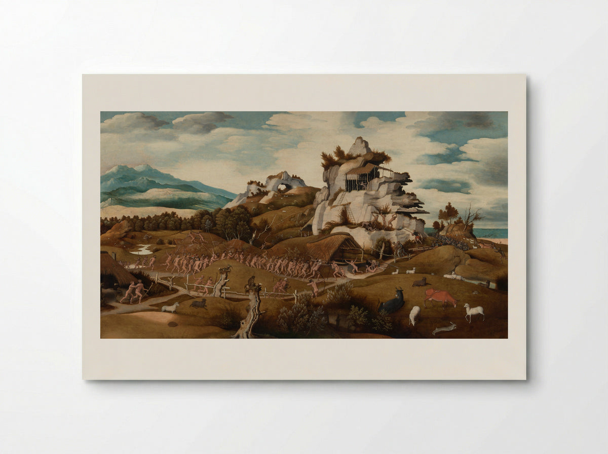 Landscape with an Episode from the Conquest of America - Jan Jansz Mostaert - Poster