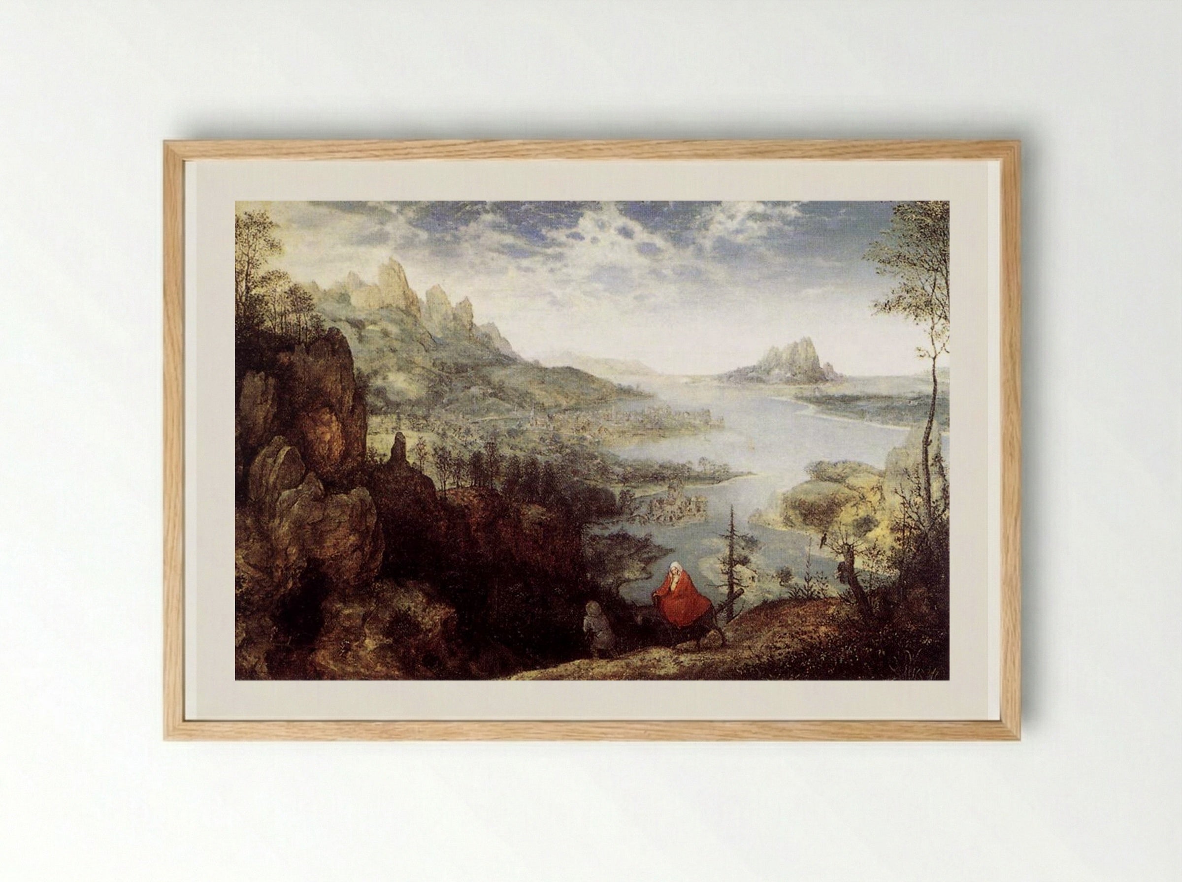 Landscape with the Flight into Egypt - Pieter Bruegel the Elder - Framed Print Wood