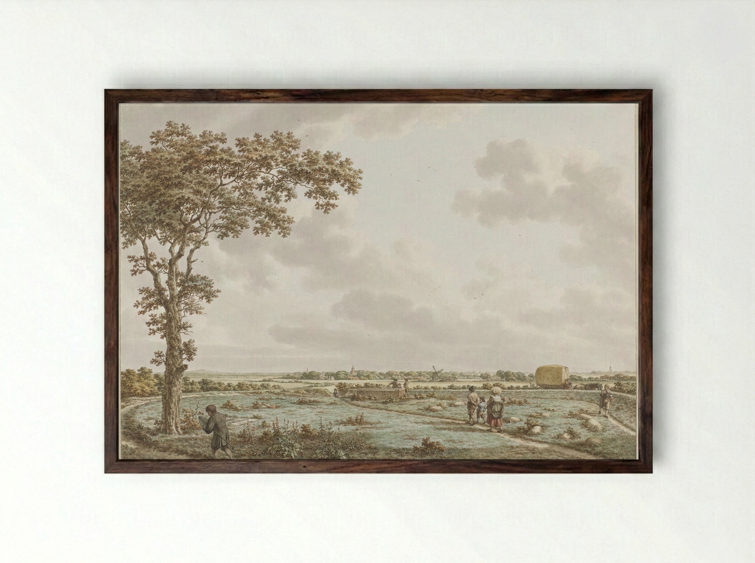 Landscape with the Tafelberg - Jacob Cats - Framed Print Dark Wood
