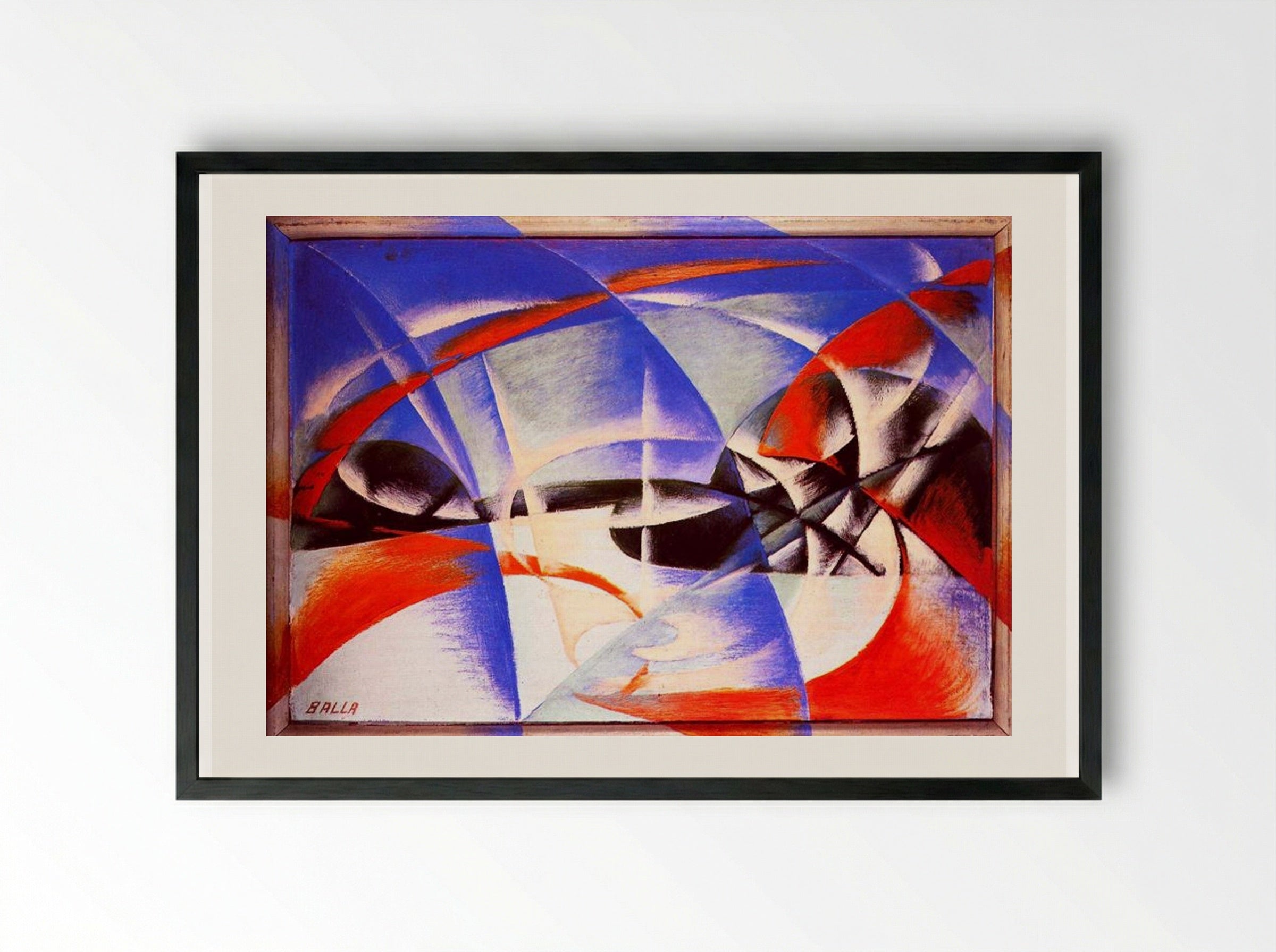 Landscape - Giacomo Balla - Framed Print Black