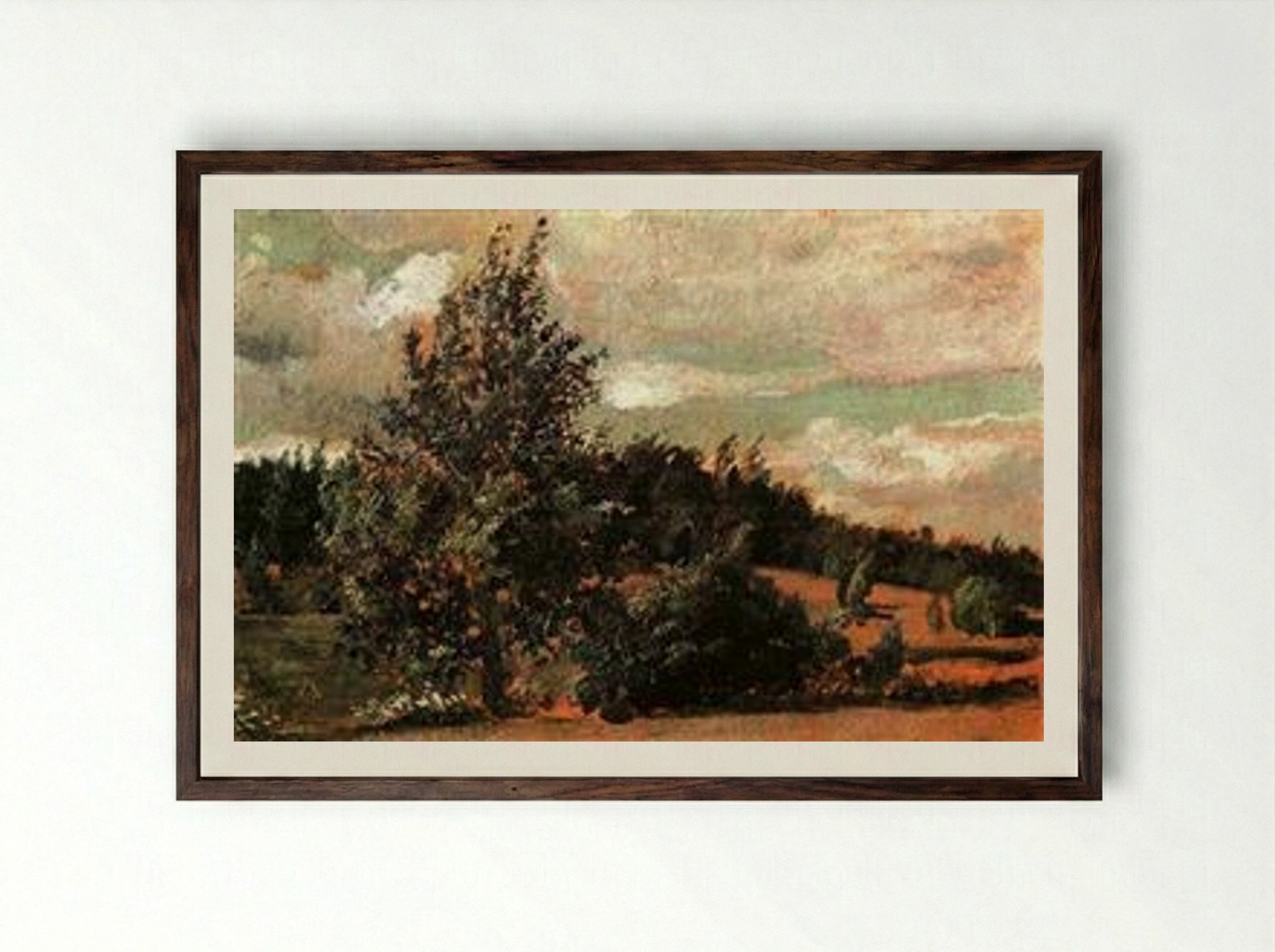 Landscape. Wind - Pavel Filonov - Framed Print Dark Wood
