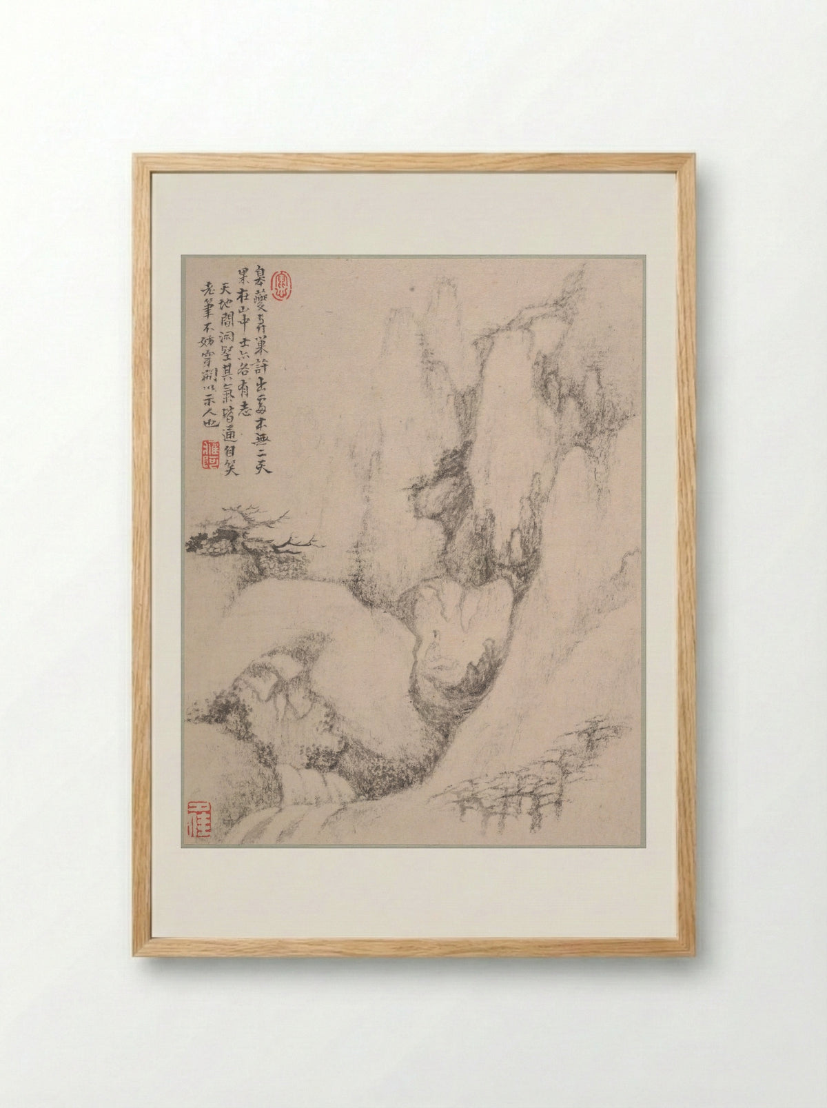 Landscapes (Album Leaf) - Dai Benxiao - Framed Print Wood
