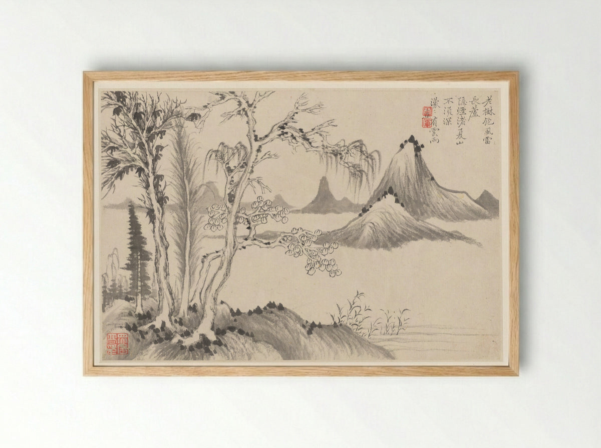 Landscapes (Album Leaf) - Li Jian - Framed Print Wood