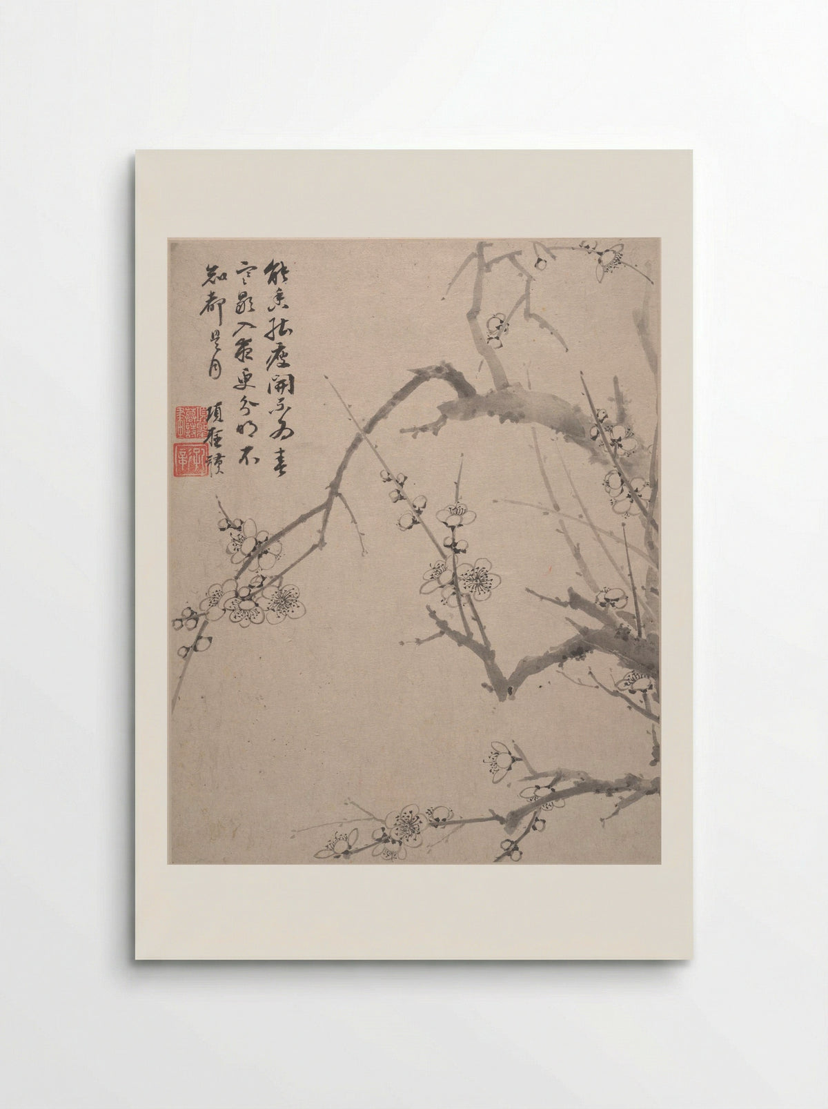 Landscapes, Flowers and Birds (Plum Blossom Study) - Xiang Shengmo - Poster