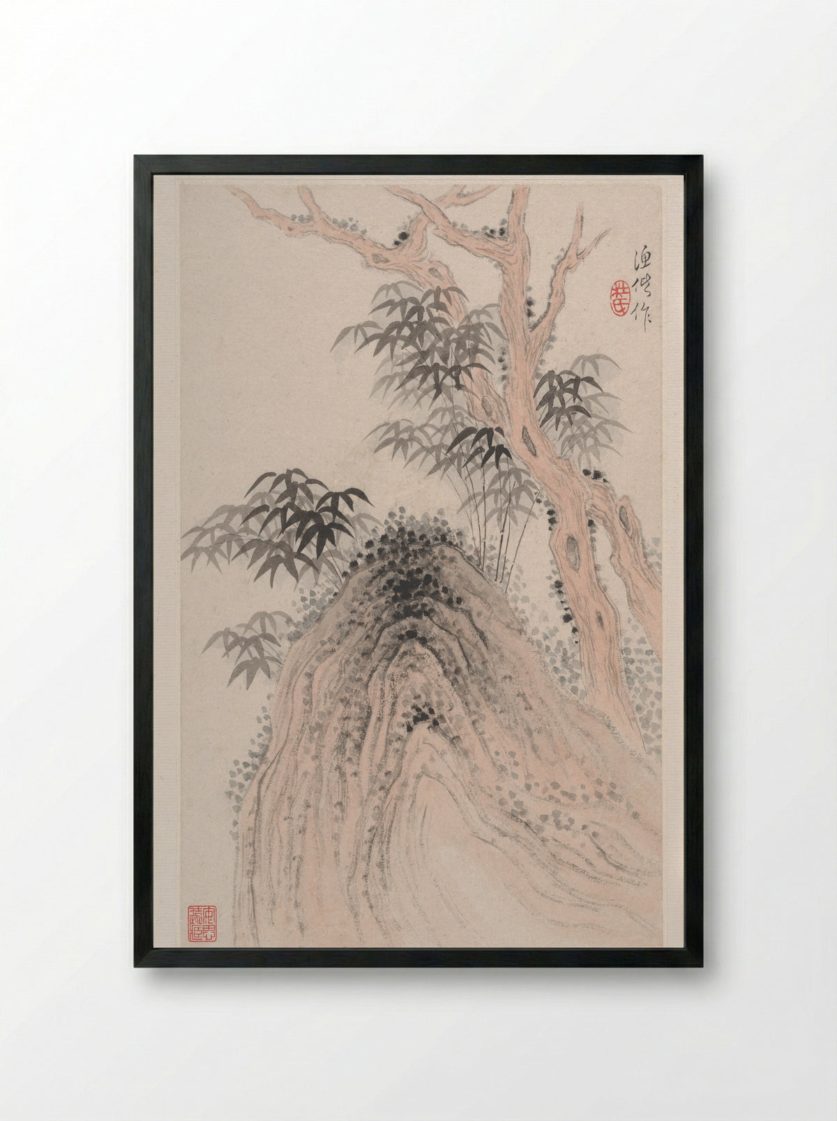Landscapes after old masters - Du Xiang - Framed Print Black