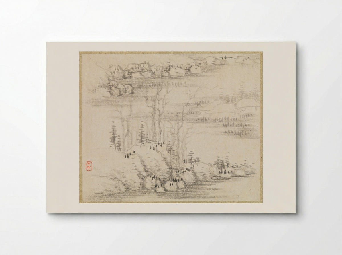Landscapes and Trees - Gong Xian - Poster