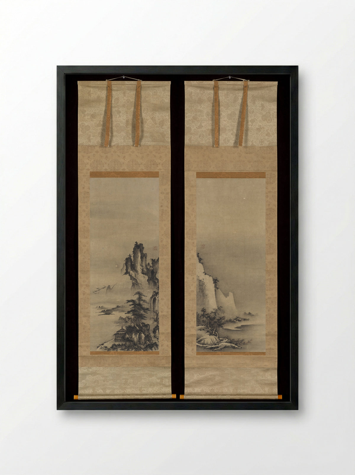 Landscapes of Autumn and Winter - Tenshō Shūbun - Framed Print Black