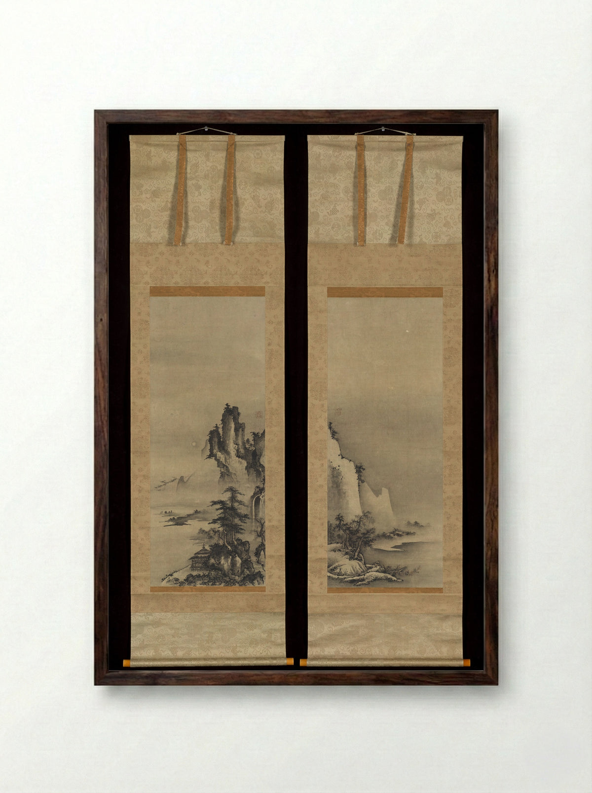 Landscapes of Autumn and Winter - Tenshō Shūbun - Framed Print Dark Wood