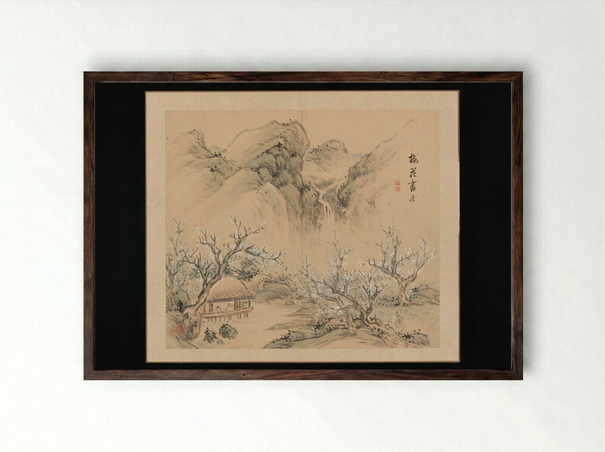 Landscapes of the Four Seasons - Takaku Aigai - Framed Print Dark Wood