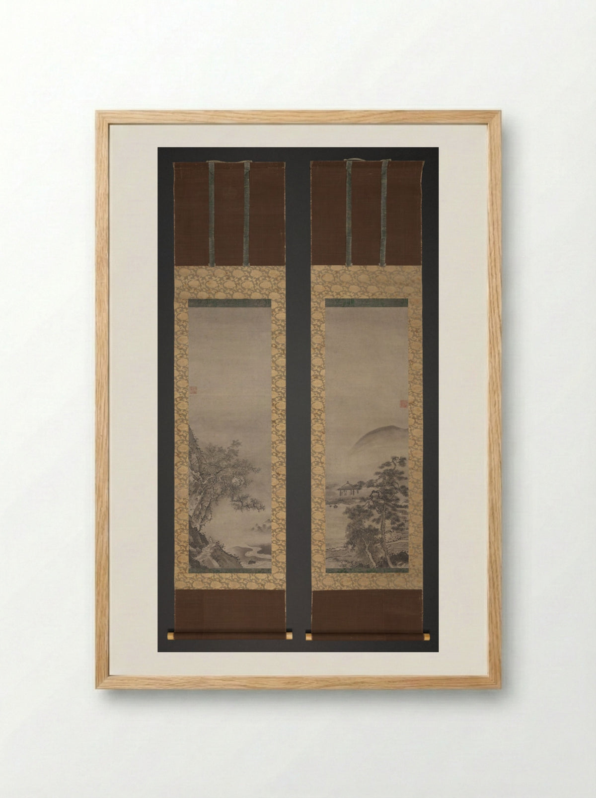 Landscapes with Figures - Shūgetsu Tōkan - Framed Print Wood