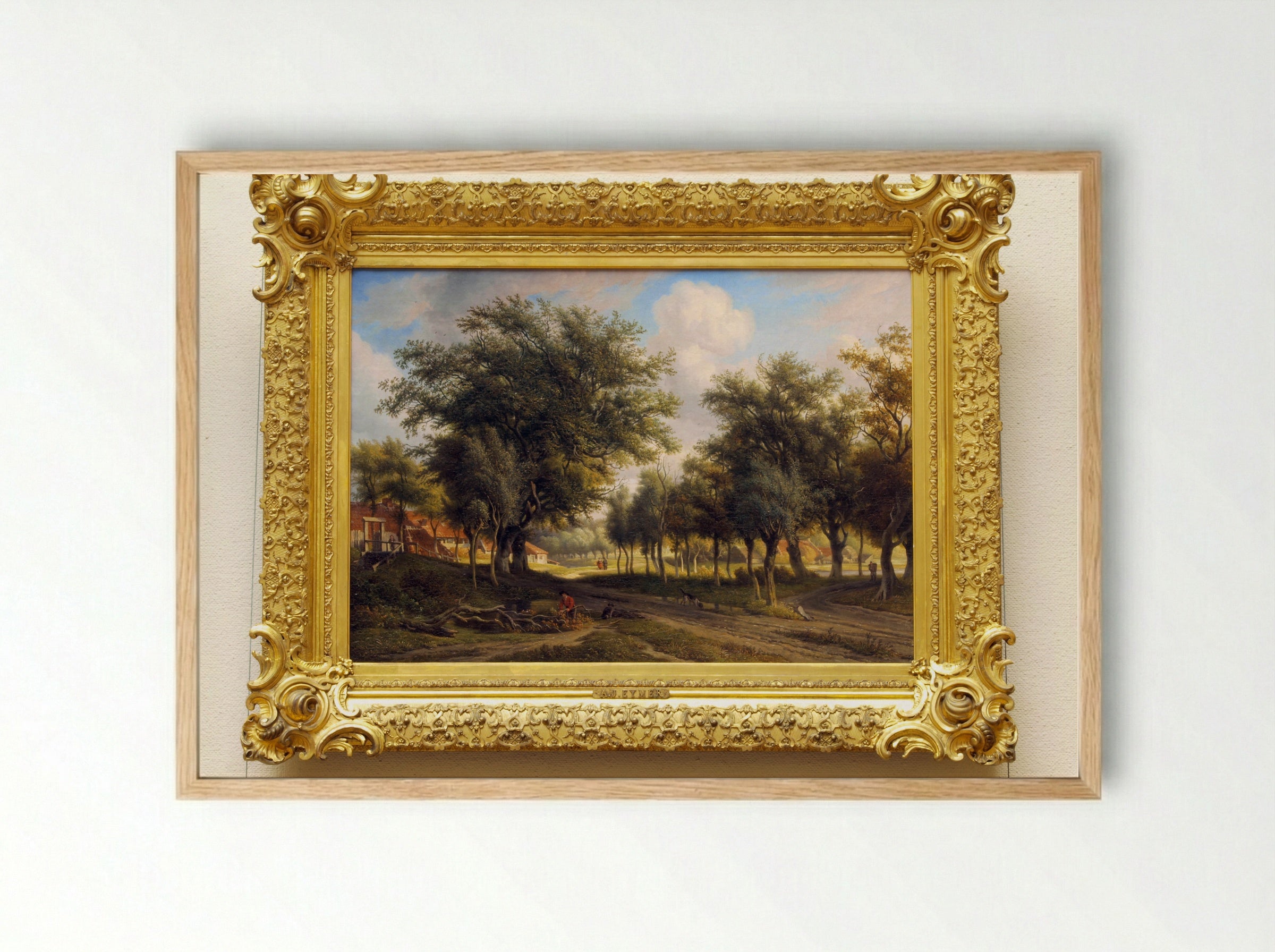 Landschap (Wooded Path with Figures) - Arnoldus Johannes Eymer - Framed Print Wood