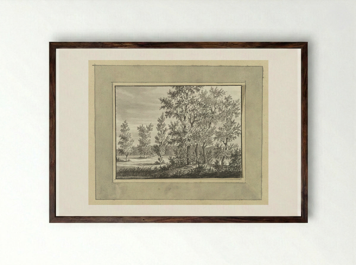 Landschap bij Nassau Usinge - Ernst Willem Jan Bagelaar - Framed Print Dark Wood