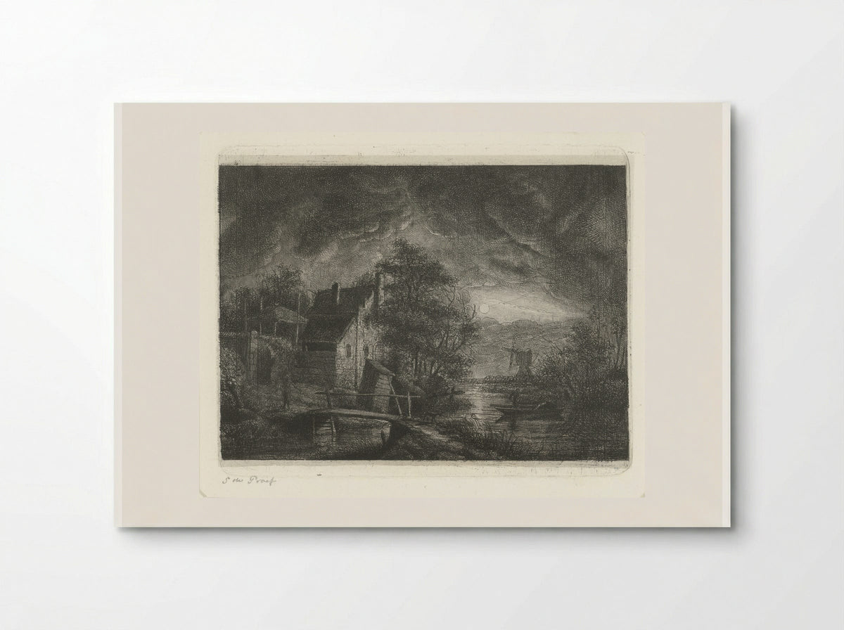 Landschap bij maanlicht - Jacobus Ludovicus Cornet - Poster