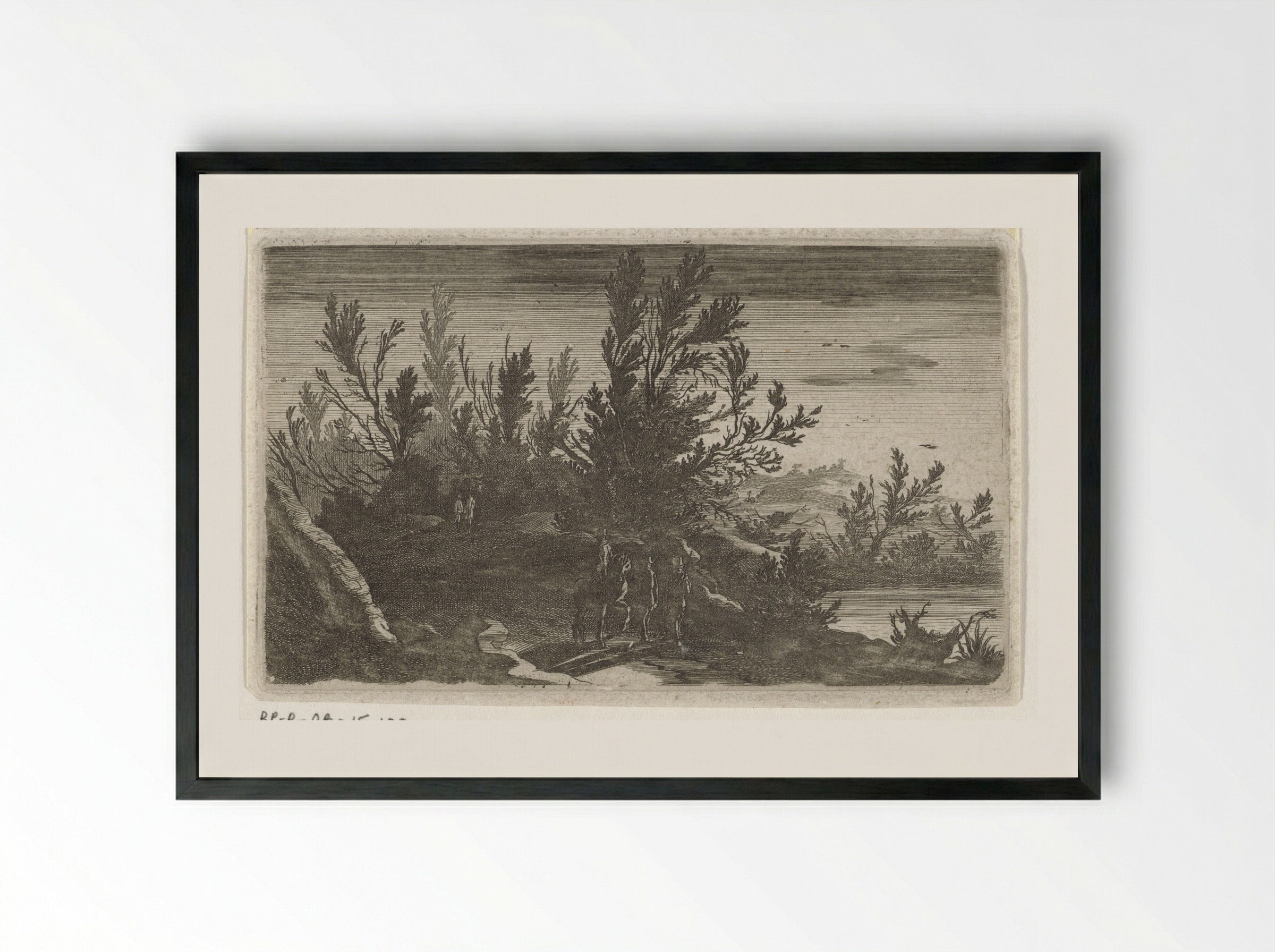 Landschap bij nacht - Gillis van Scheyndel (I) - Framed Print Black