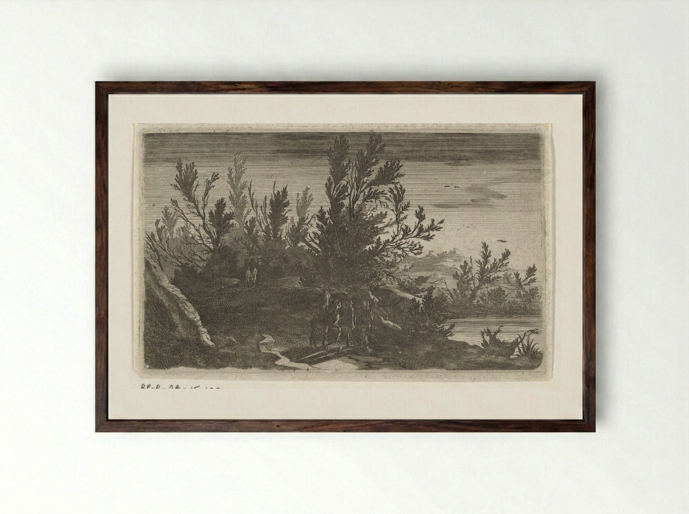Landschap bij nacht - Gillis van Scheyndel (I) - Framed Print Dark Wood