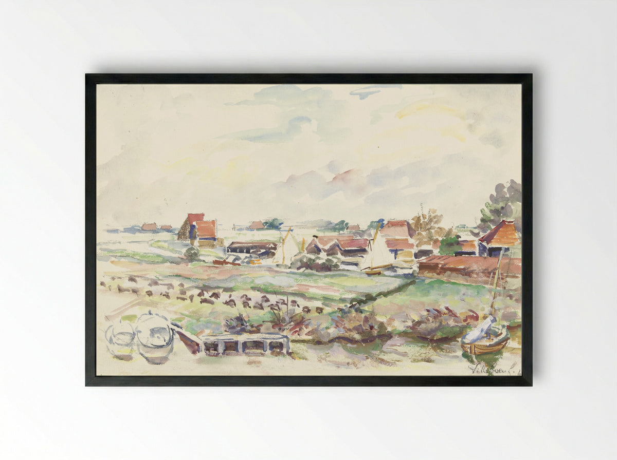 Landschap in Friesland - André Villeboeuf - Framed Print Black