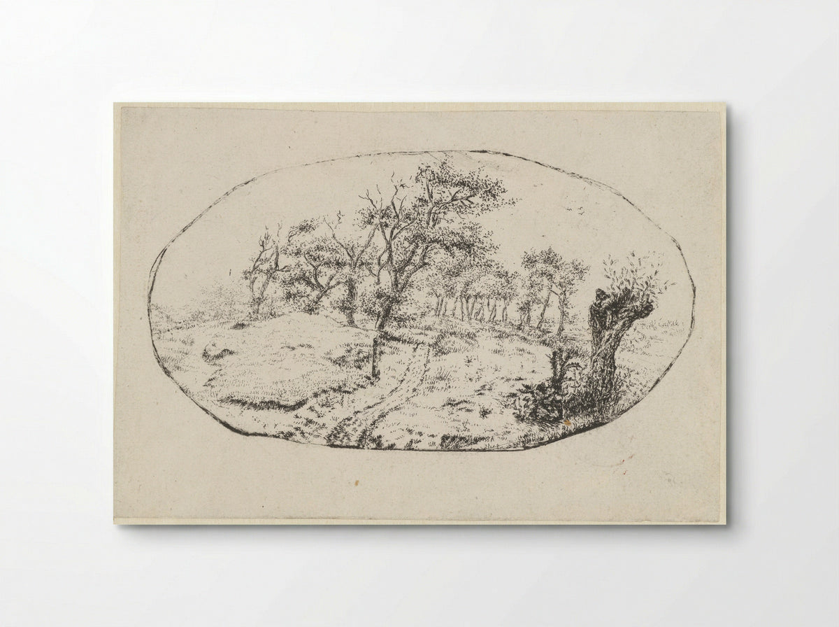 Landschap in ovaal - Claes van Beresteyn - Poster